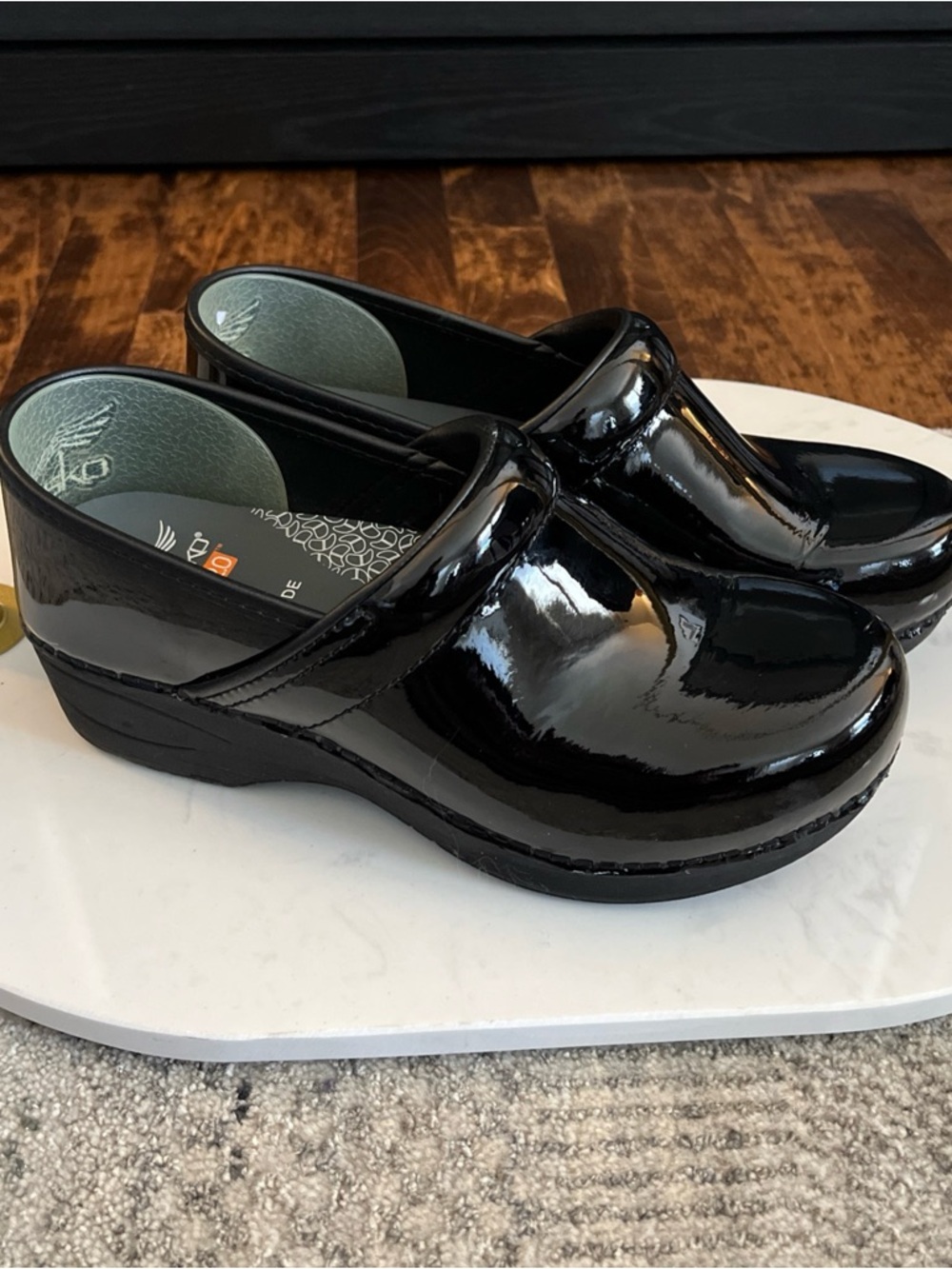 Dansko XP 2.0 Black Patent Leather Slip-On Clogs